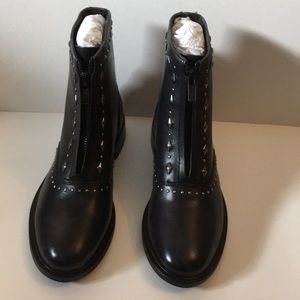 Frye Kelly Studded Front Zip Leather Booties